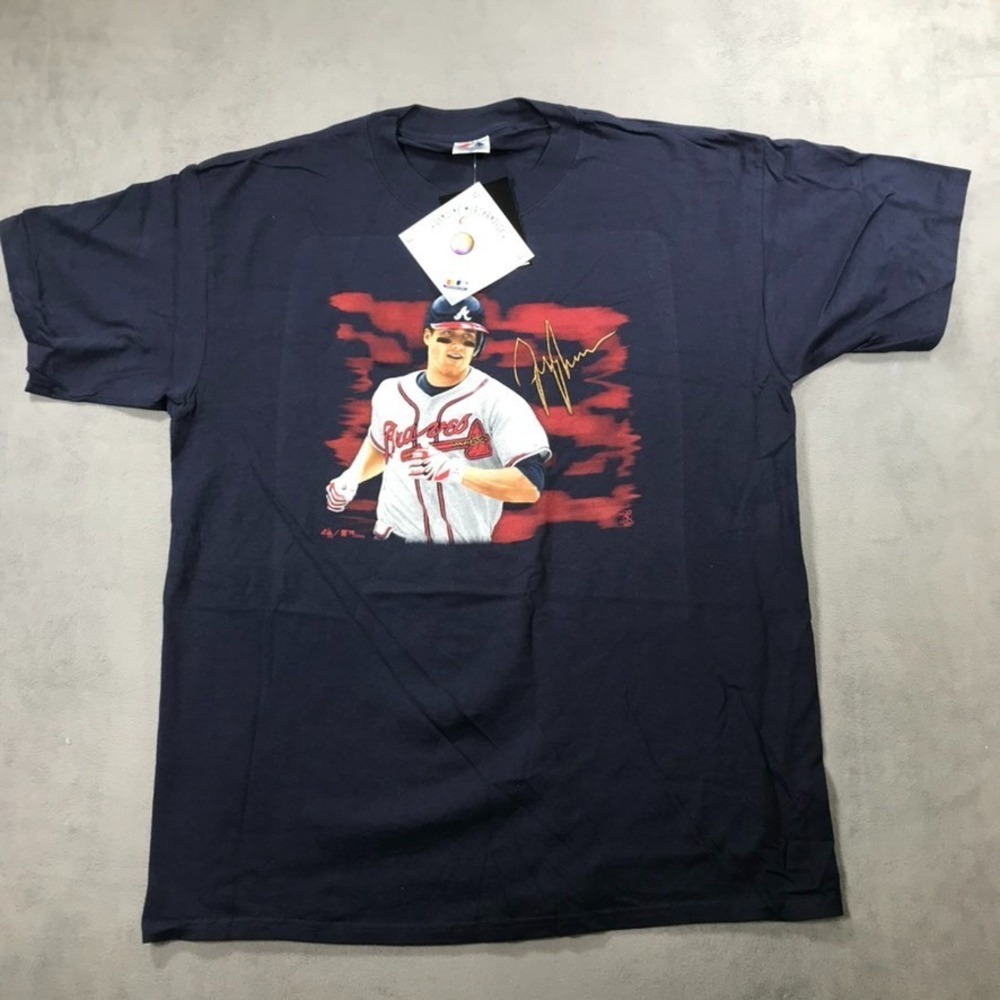Vintage Atlanta Braves Shirt Mens XL Blue Jeff Francoeur Majestic 2005 Deadstock